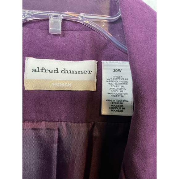 Alfred Dunner Woman Purple Faux Suede Ruffle Collar Blazer Jacket Plus Size 20W - Picture 2 of 6